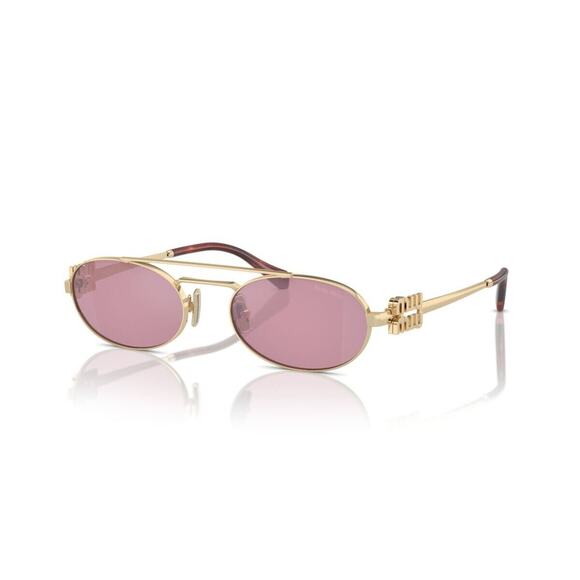 MIU MIU MU 54ZS ZVN50D Gold Pink Lens Oval Women Sunglasses AUTHENTIC main image 7